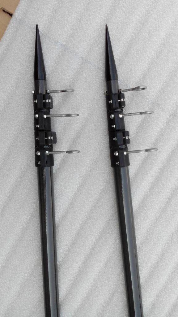 20ft carbon fiber outrigger poles , high rigidity low flexibility 1" - 1/2" OD end