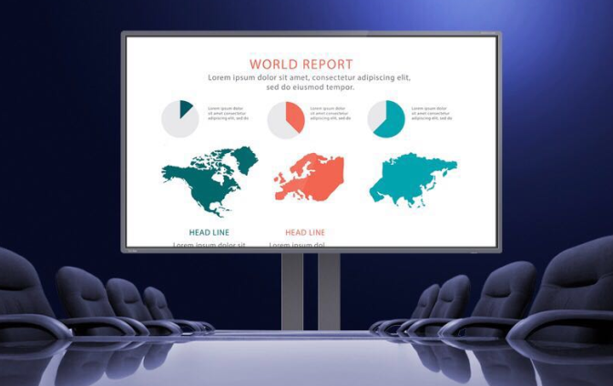 75 Inch 4k Office Presentation Display  With Wireless Wifi 