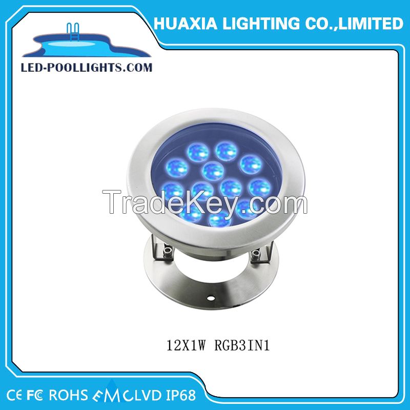 12W hot sale high quality 12V IP68 stainless steel LED underwater light