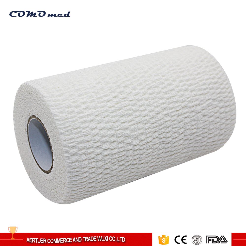White or skin latex free hot melt adhesive mixture Soft edge EAB elastic crepe adhesive bandage