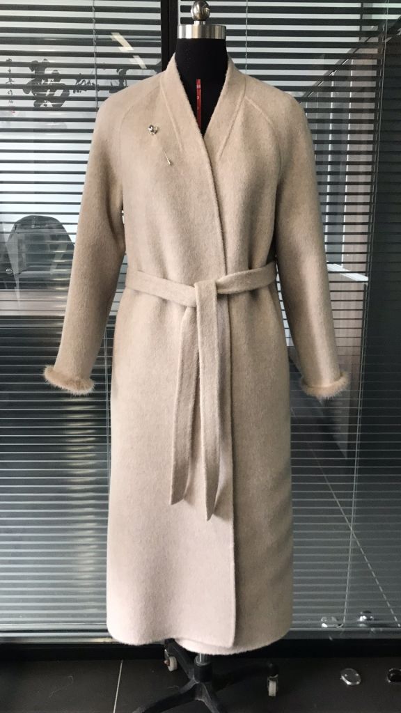 Womens Stylish Long woolen Coat with double side and belt