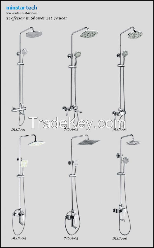 Royal style bathroom shower faucet set  with shower head and hand-held shower