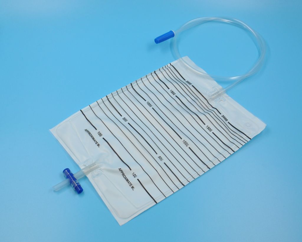 Disposable medical Urine Bag with Push pull valve outlet with non-return valve