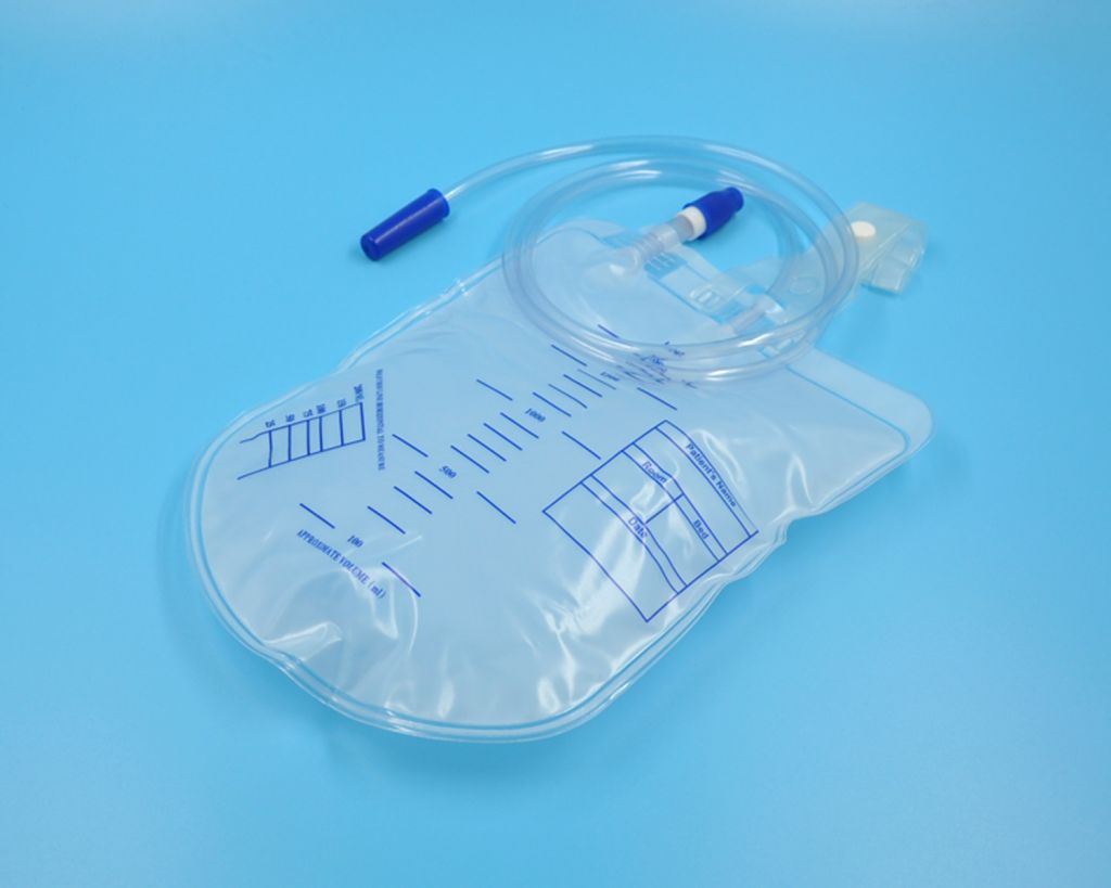 Disposable Medical Urine Bag With Screw Valve Outlet with plastic hanger