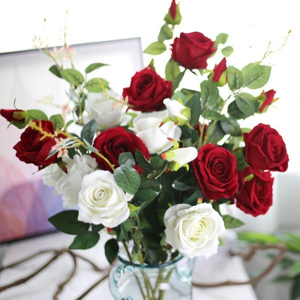 artificial silk rose decorative rose flowers for home and party