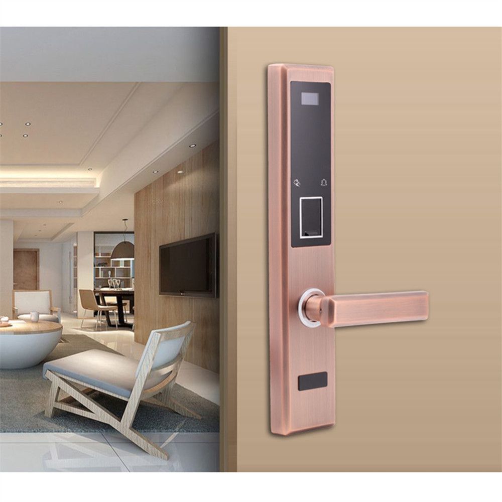 Four-in-One Keyless Fingerprint Password Card Key unlocking Door Lock for Apartment Resort School