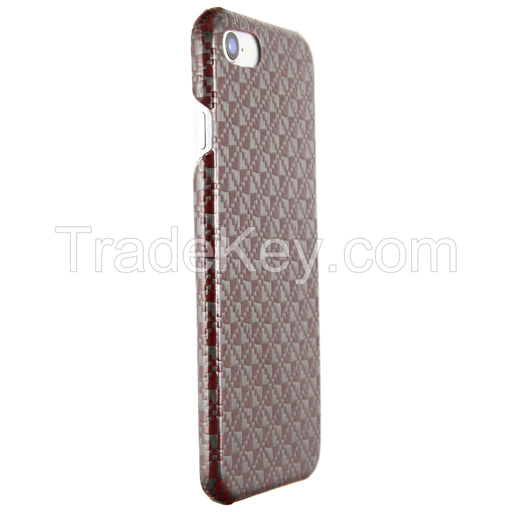 iPhone 7/8 Jacquard Red carbon and Aramid fiber case by DUNCA, Shockproof