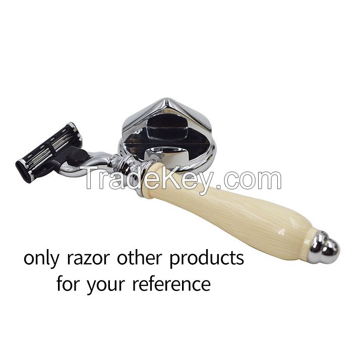 Dishi 10 pcs Triple blade white handle razor with holder