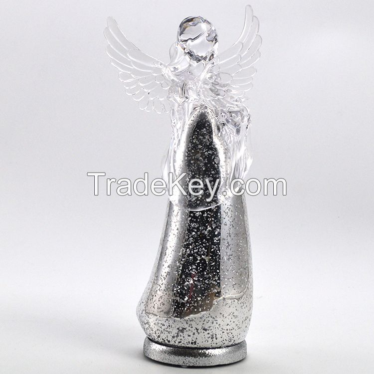 Angel figurines wholesale unique led light laser engraving Angel stand lamp Christmas home decoration