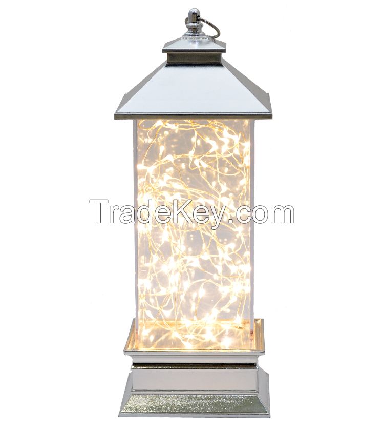 Creative Plastic Home Christmas Decoration Light Gift Plastic Electroplating Led Lantern