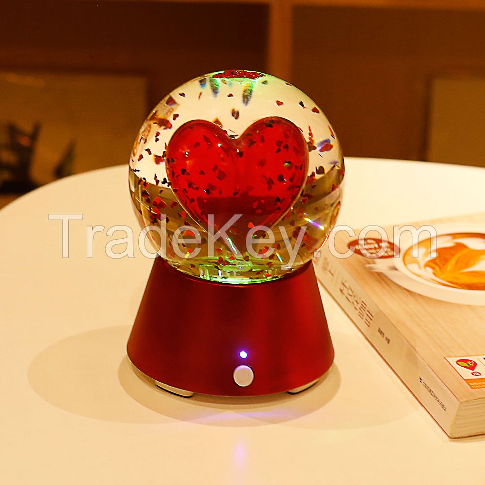 Valentines gift USB battery charging colorful led light wireless speaker