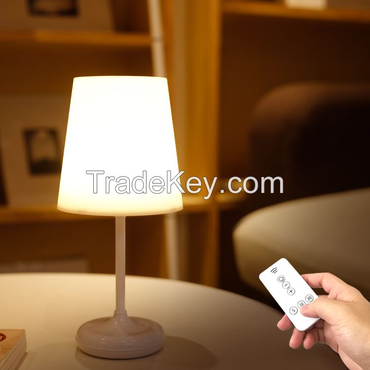 USB battery charging touch remote led bedroom plastic table lamp
