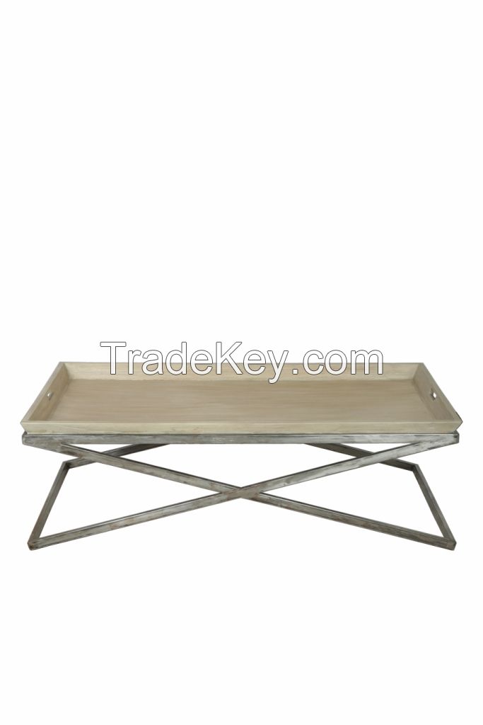 small coffee table metal and wood Tristan