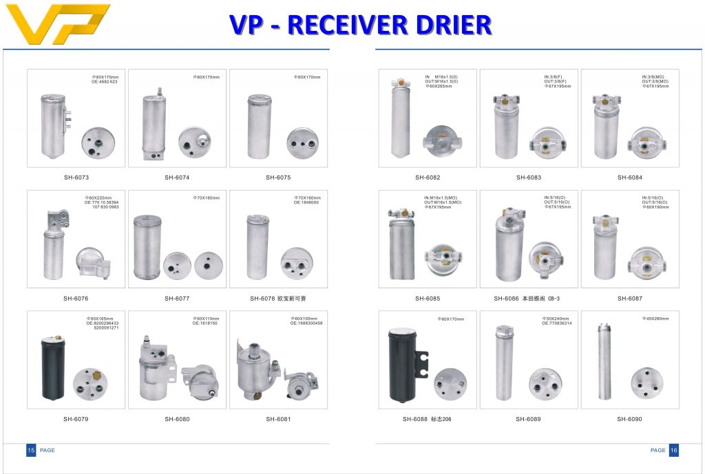 Auto Air Conditioner Receiver Drier, R134a AC Aluminum Filter, Auto AC Receiver