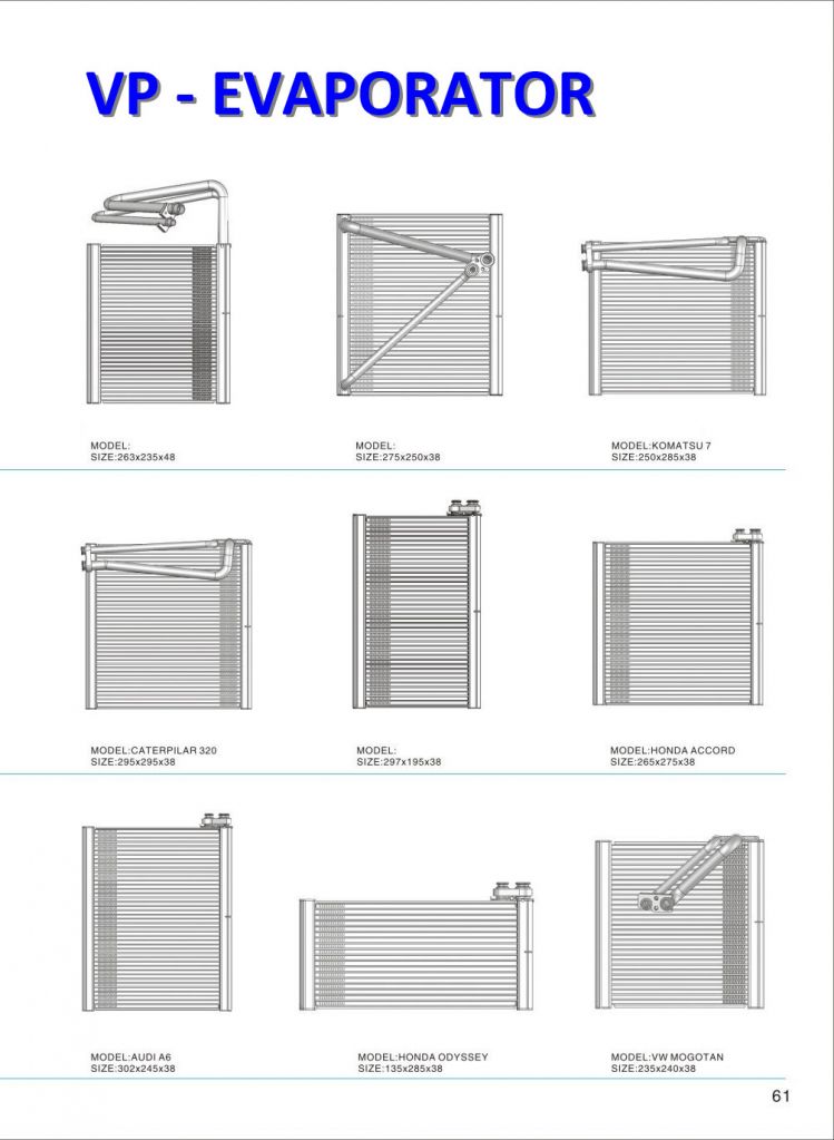 Best refrigeration price air conditioner universal car auto ac evaporator 