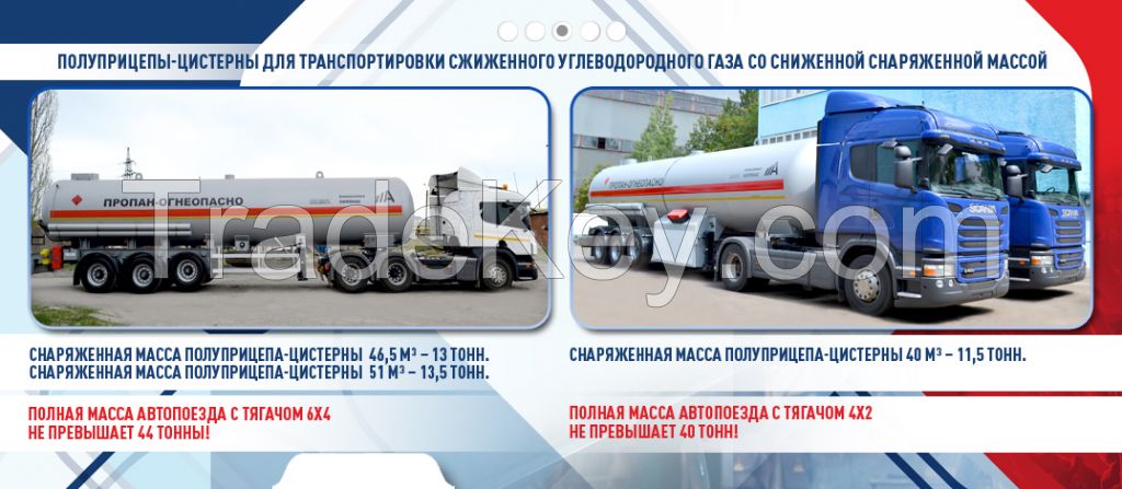 Semi-trailer for transportation of LPG 