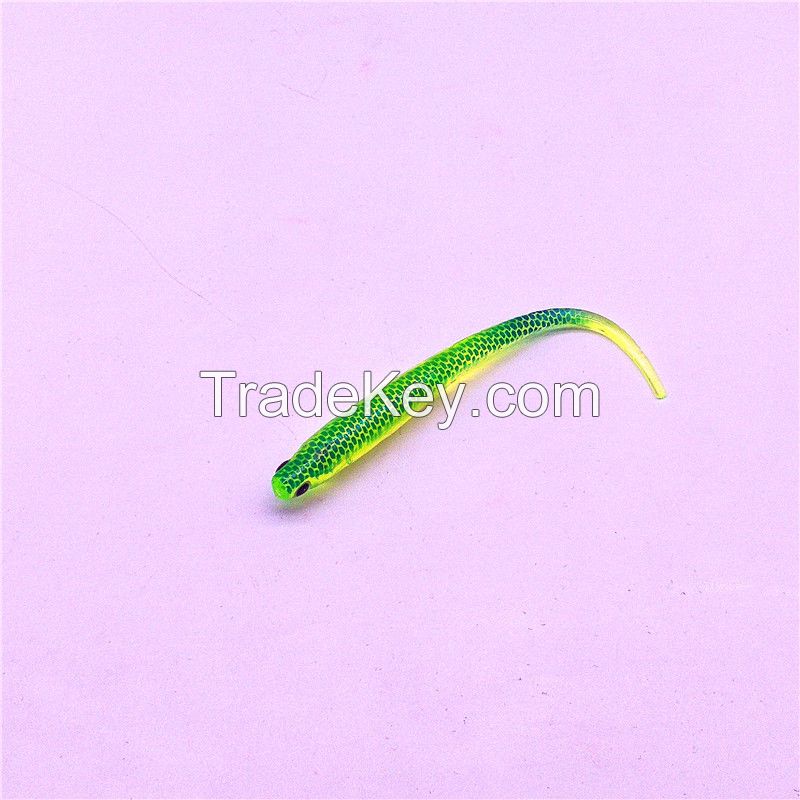 Colorful Reflection Tube Inside Soft Hollow Rainbow Rubber Fish bait