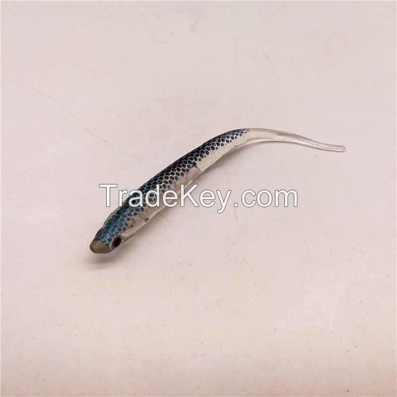 Colorful Reflection Tube Inside Soft Hollow Rainbow Rubber Fish bait