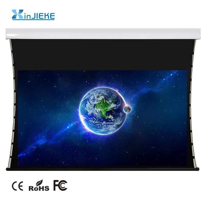 High Quality Projection Screen, Home Theater Cinema Electric/ Motorized Tab Tension Projector Screen