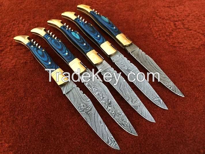 Damascus Pocket Knives.