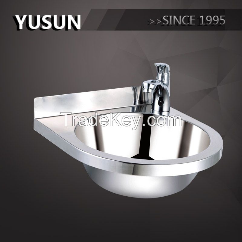 Factory Supply  Simple Wall Mounted 304 Stainless Steel Hand Wash Basin