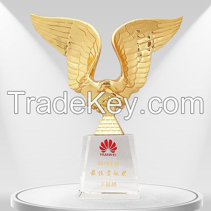 High Quality STOCK 3D wing shape zinc alloy sports customized metal medal buy oscar award trophy for business gifts souvenir