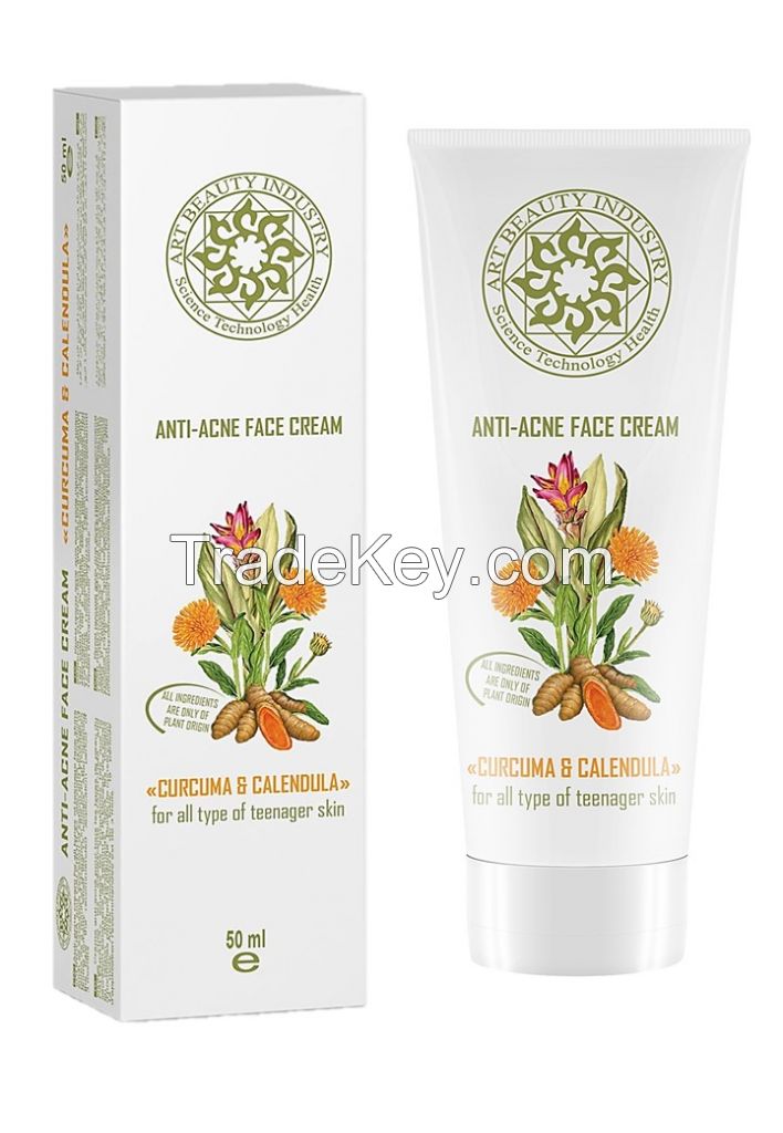 Anti-Acne face cream for all type of teenager skin Â«CURCUMA AND CALENDULA