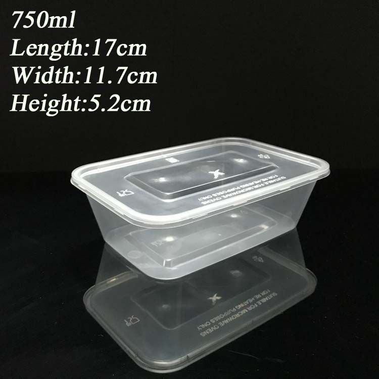 Food Grade PP Material Microwaveable 750ml Disposable Food Container