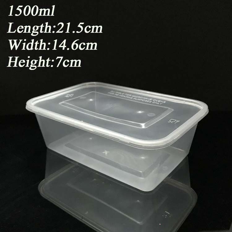Food Grade PP Material Microwaveable 1500ml Disposable Food Container