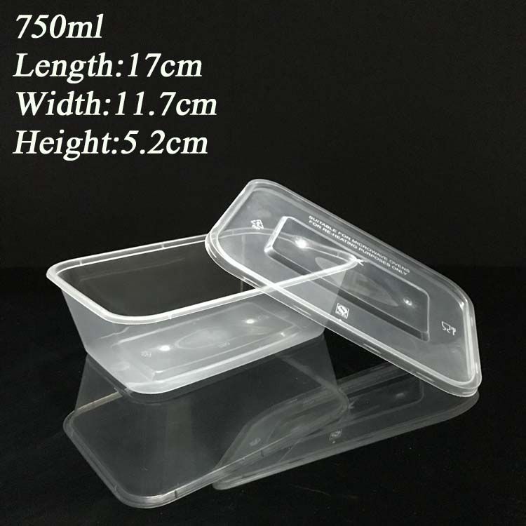 Food Grade PP Material Microwaveable 750ml Disposable Food Container