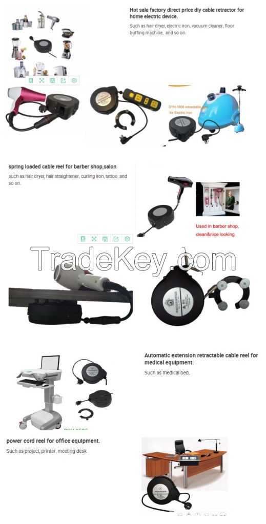 Spring Loaded Automatic Retractable Power Cable Reel for Hair