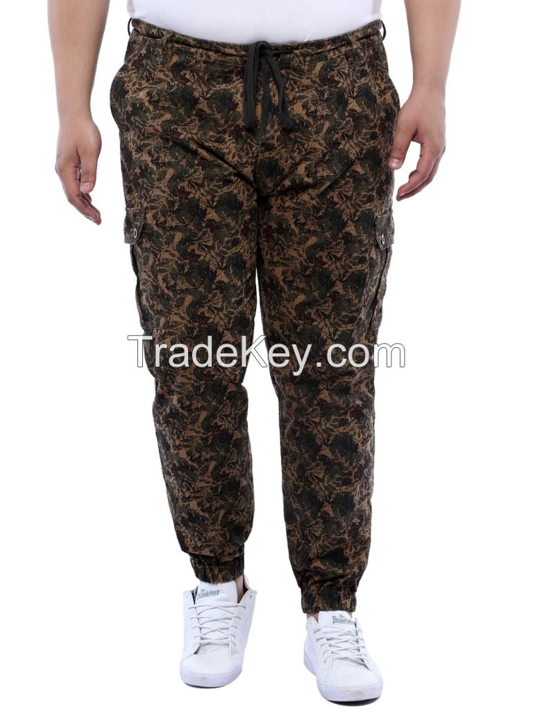 BROWN PRINTED COTTON JOGGER- 1179A