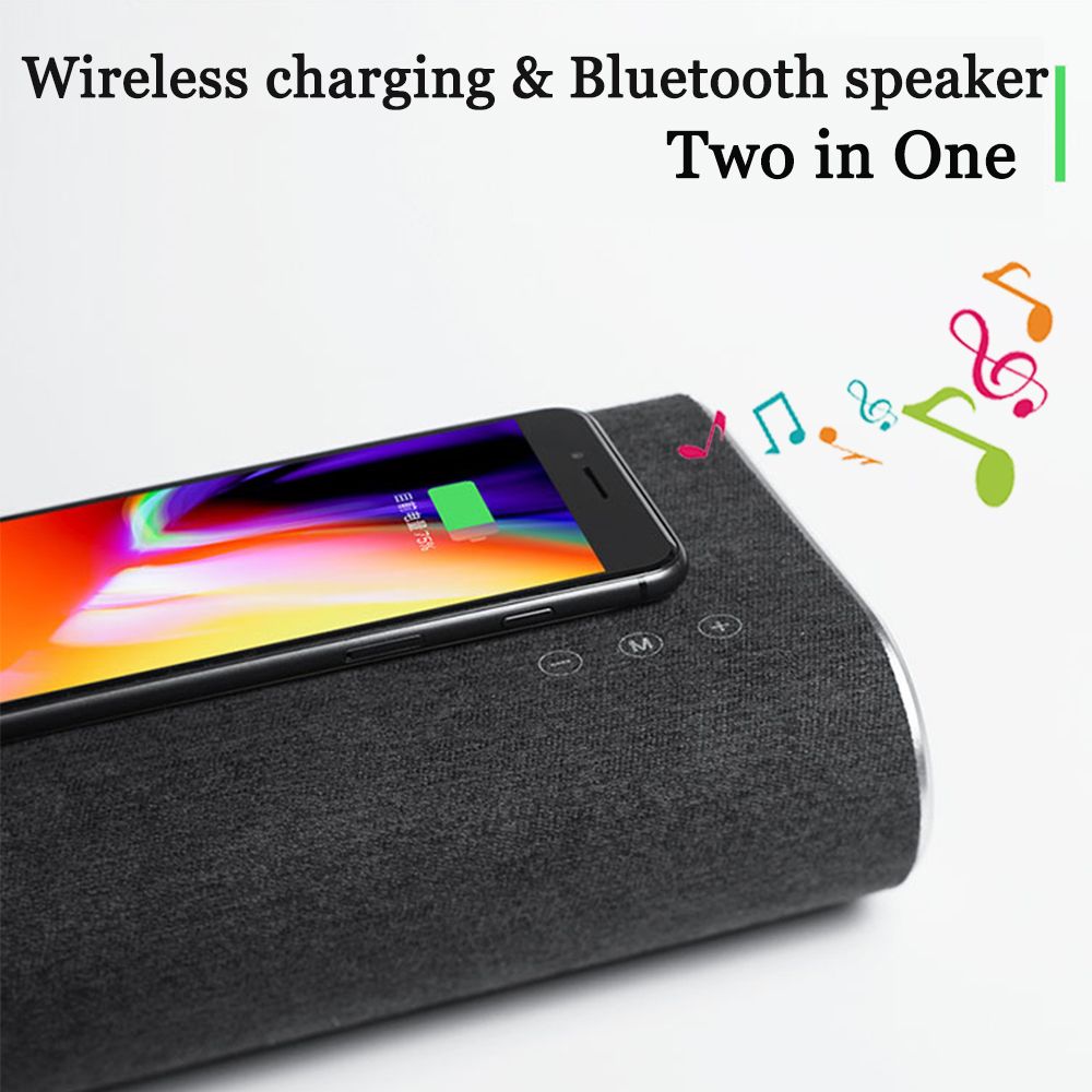 F176 Wireless Charger For Samsung Stereo Bluetooth Speaker Power Bank Sound Box Fast Charging Pad For iPhone X 8 Plus US Plug