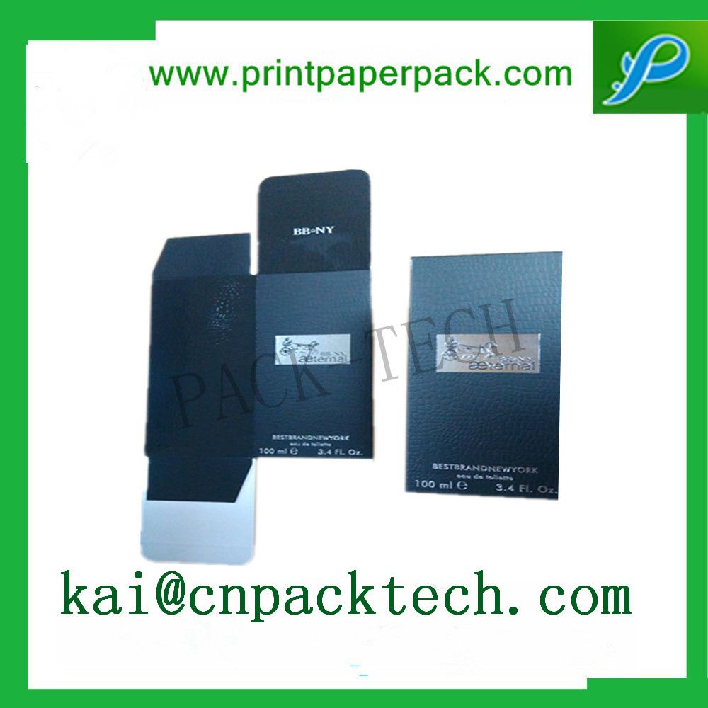 Folded Paper Gift Packaging Display Blue Box Printing Cosmetic Packing Box
