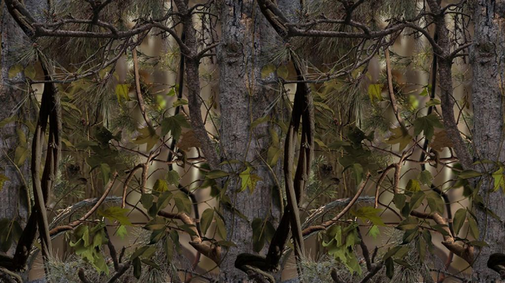 Green Camo Printed Polyester Tricot for Hunting in Low Royalty Rate