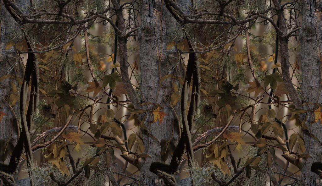 Brown Camo Printed Polyester Tricot for Hunting in Low Royalty Rate