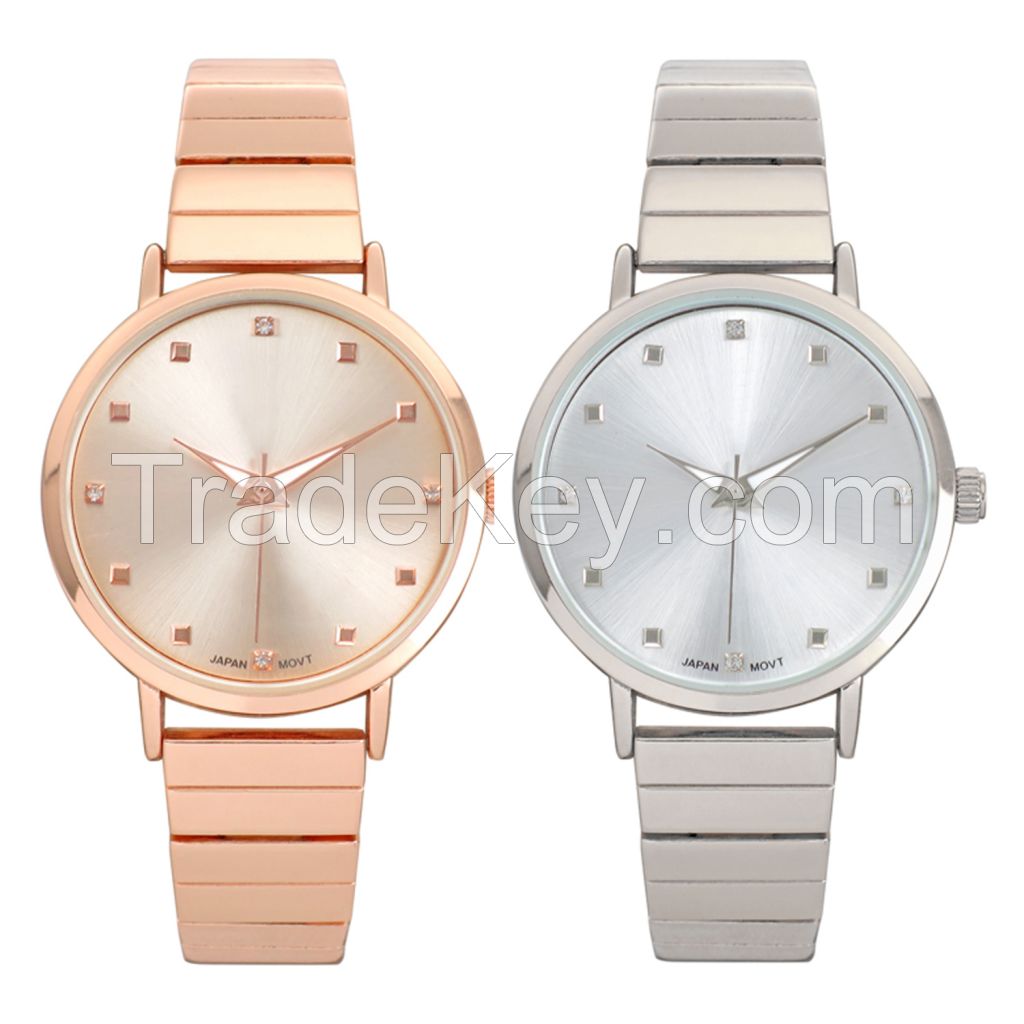 2018 Upscale Luxury Fashion Analog JAPAN Quartz Movement Rose Gold Wrist Lady Metal Watch OEM In China