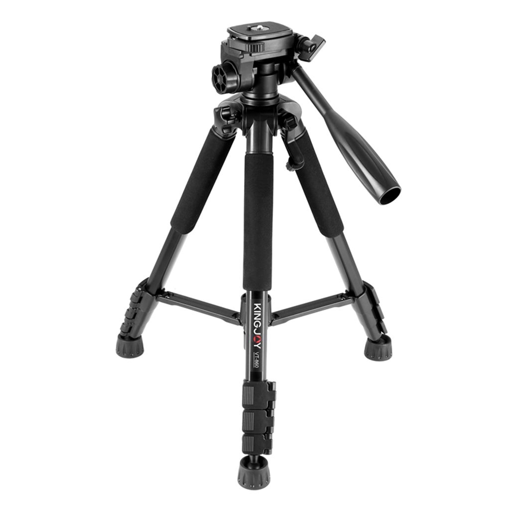 Kingjoy new released cheap 4 section aluminum lightweight video camera tripod