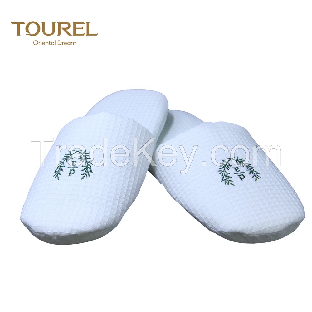 100% cotton waffle disposable hotel slipper