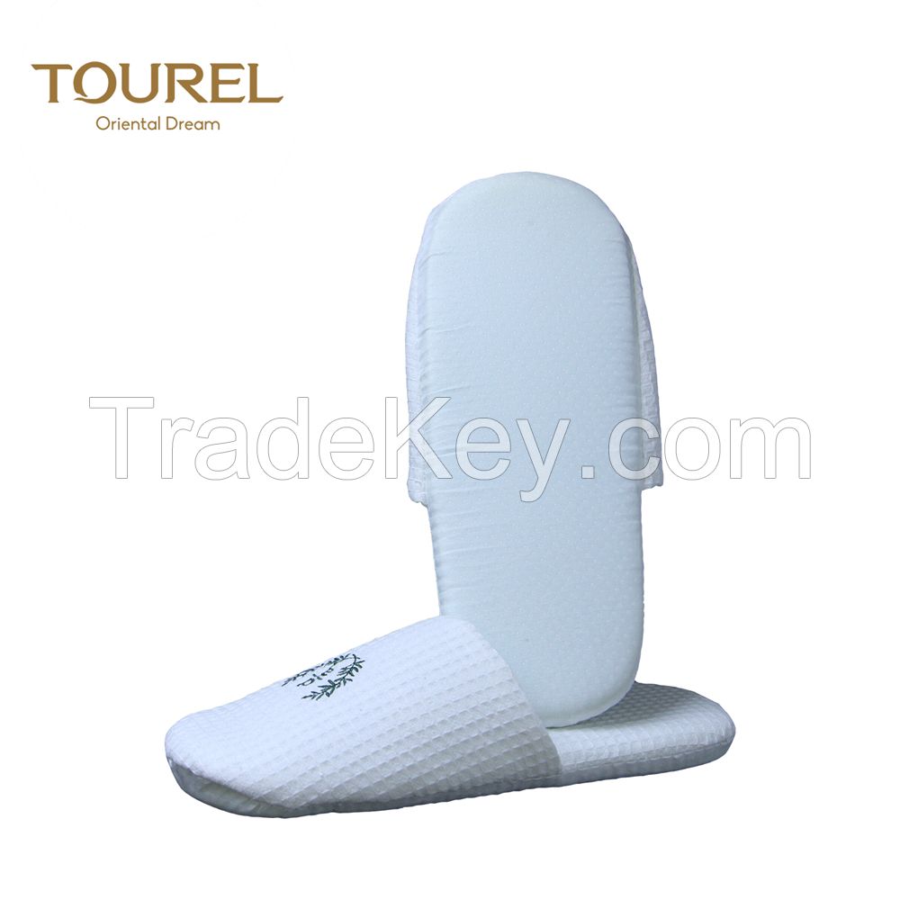 100% cotton waffle disposable hotel slipper