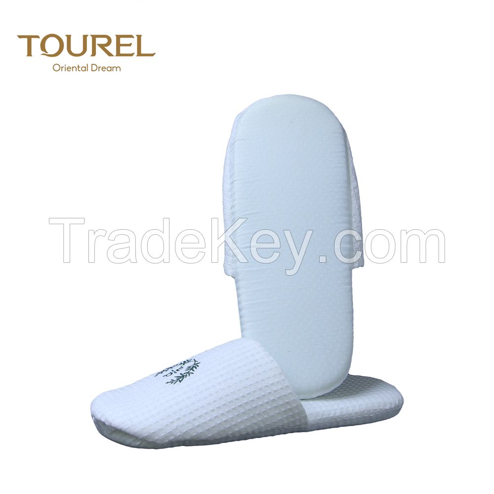 Hotel slipper with customized embroider logo