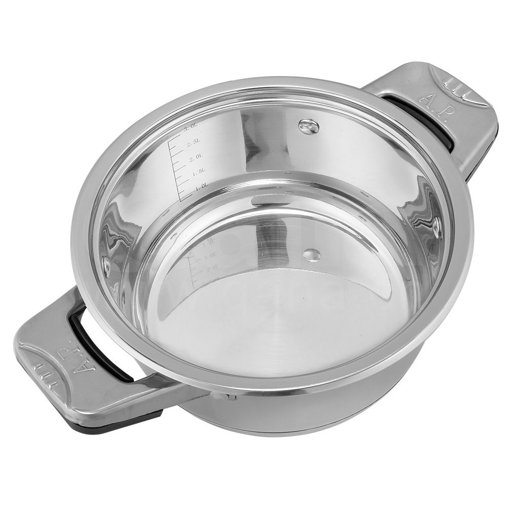 Stainless Steel Wide Edge Cookware Set With Thermometer