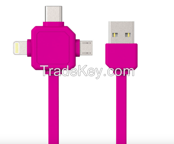 Universal USB Charging Cable(Type-C/Micro USB/Lightning)
