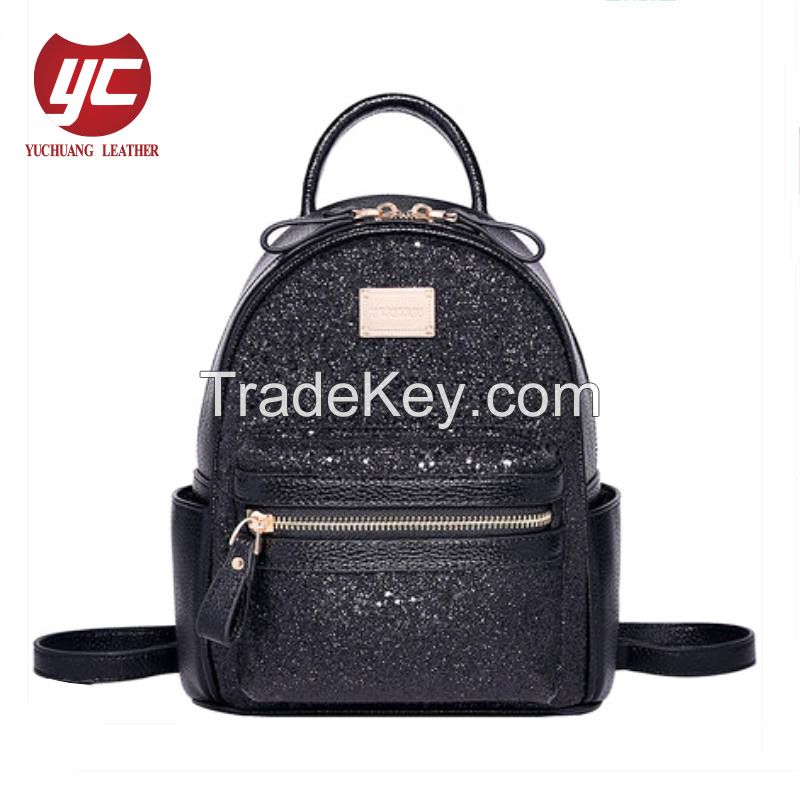 Glitter PU Large Capacity Fashion Lady Backpack Supplier