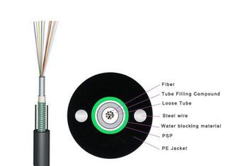 Central Tube Light Armored Fiber Optic Cable , 8.2mm Dia GYXTW Fiber Optic Cable
