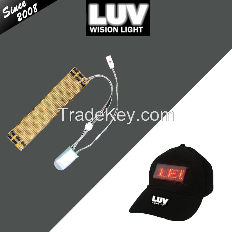 a programmable led glow lights led screen message display for hat decoration