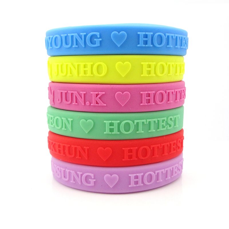 Hot selling promotional  Embossed Wristband silicone ring colorful silicone logo print wristband sport bracelet