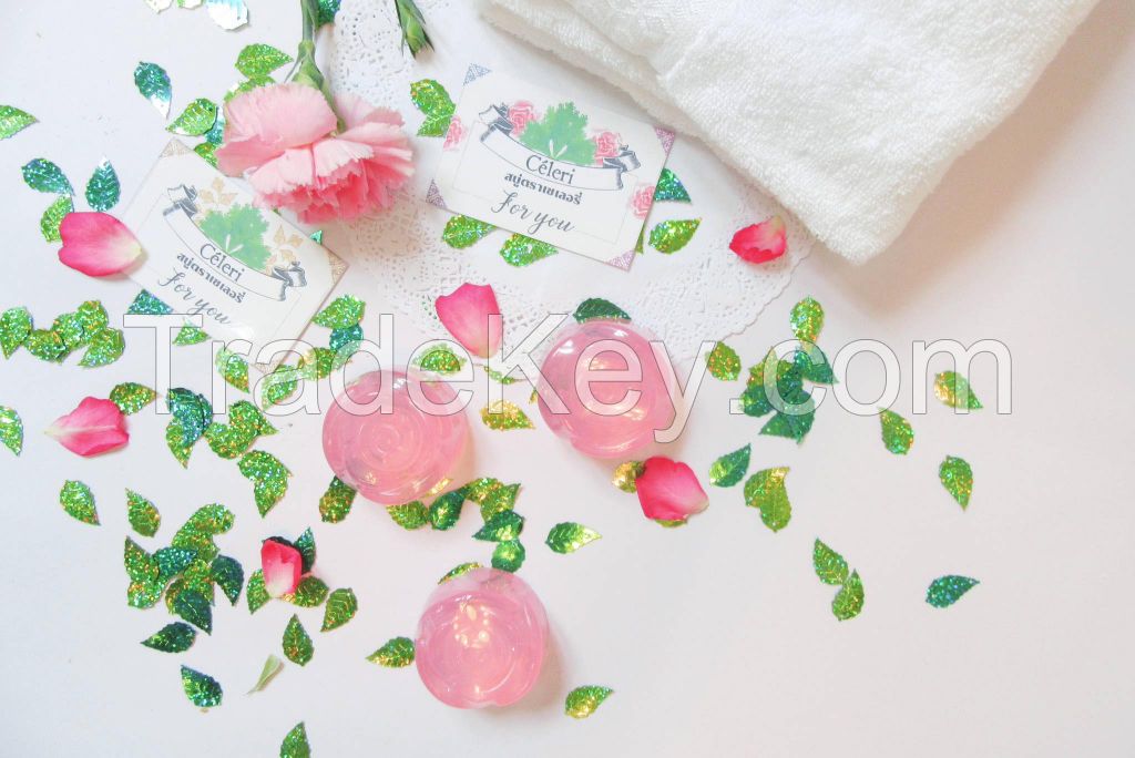 Glitter Rose Soap: Aroma Exfoliating and Cleansing bar