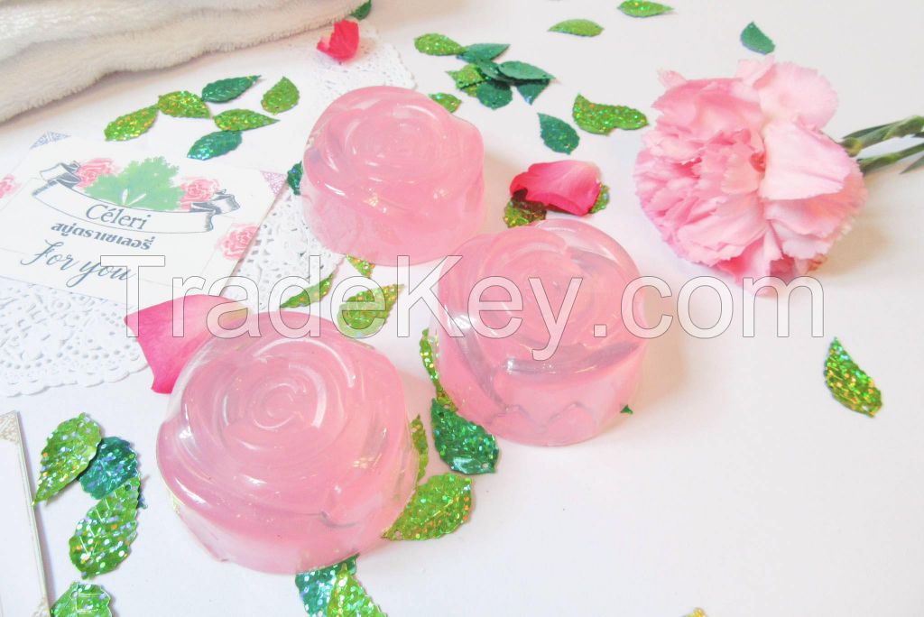 Glitter Rose Soap: Aroma Exfoliating and Cleansing bar