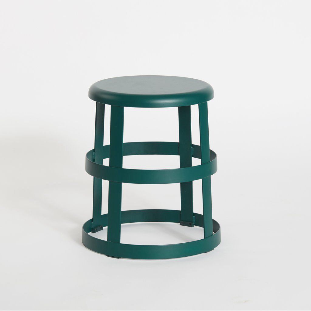 spun alloy stool